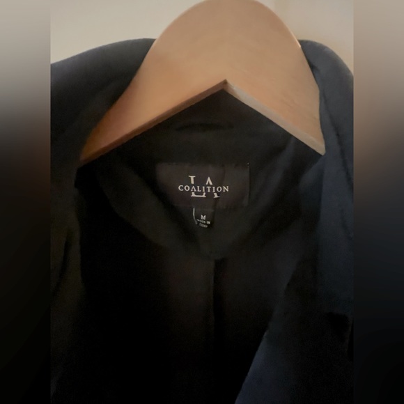 NWOT COALITION LA Jenny Suede Black Trench Coat 🧥 Vegan - Picture 7 of 13